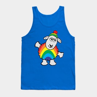 Rainbow Pop Art Tattoo Sheep by LowEndGraphics Tank Top